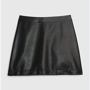 NWT Gap Faux Black Leather Miniskirt, Size Medium